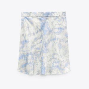 NWT Zara Watercolor Marble Print Mini Skirt